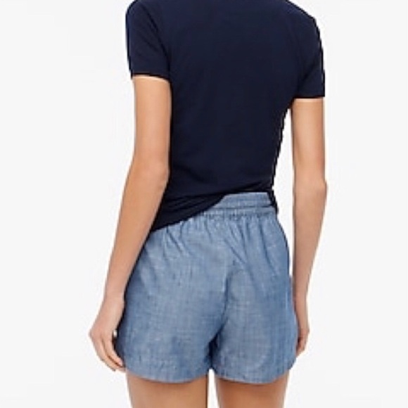 J.CREW Seaside Chambray Blue Elasticized Waist Short Women’s Size M - Picture 3 of 9